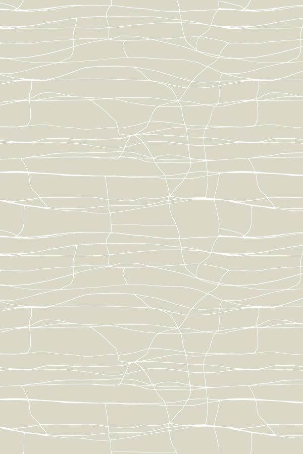 Abstract wallpaper featuring irregular, wavy white lines on a muted light green background. The pattern mimics delicate saree fabric with intersecting lines forming uneven, organic shapes throughout. Elements include wavy white lines and soft green tones, creating a textile-inspired texture.