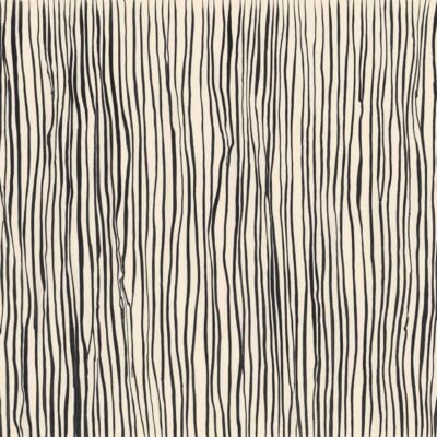 Abstract wallpaper featuring closely packed, thin black vertical stripes on a white background; uneven lines create a dynamic striped design with high-contrast black and white elements.